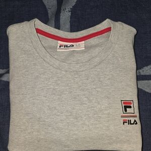 Fila Light Gray Tee with Red Accents